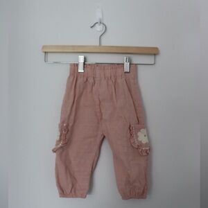 Next baby muslin daisy embroidered joggers 9-12M 100% cotton